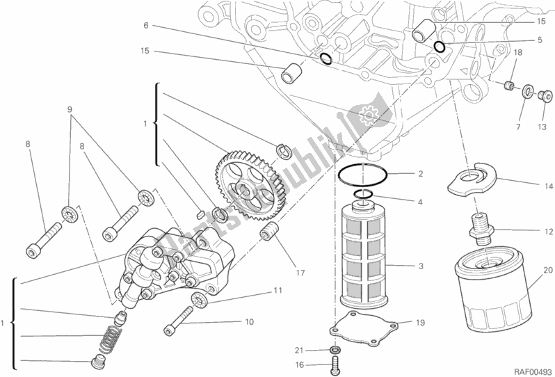 Toutes les pièces pour le Filtres Et Pompe à Huile du Ducati Diavel FL AUS 1200 2017